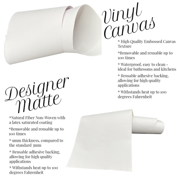 Matte peel-and-stick wallpaper roll, smooth vinyl surface