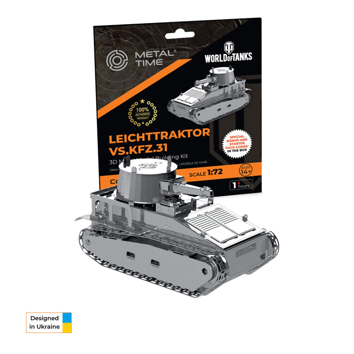 Metal tank model kit in retail box, 1/72 scale, tracked vehicle build