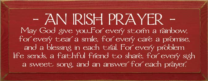 An Irish Prayer Wood Sign - Home Decor