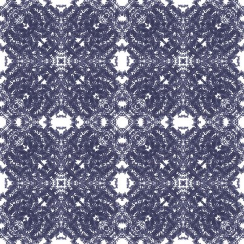 French lace designer wallpaper with repeating navy and white diamond pattern