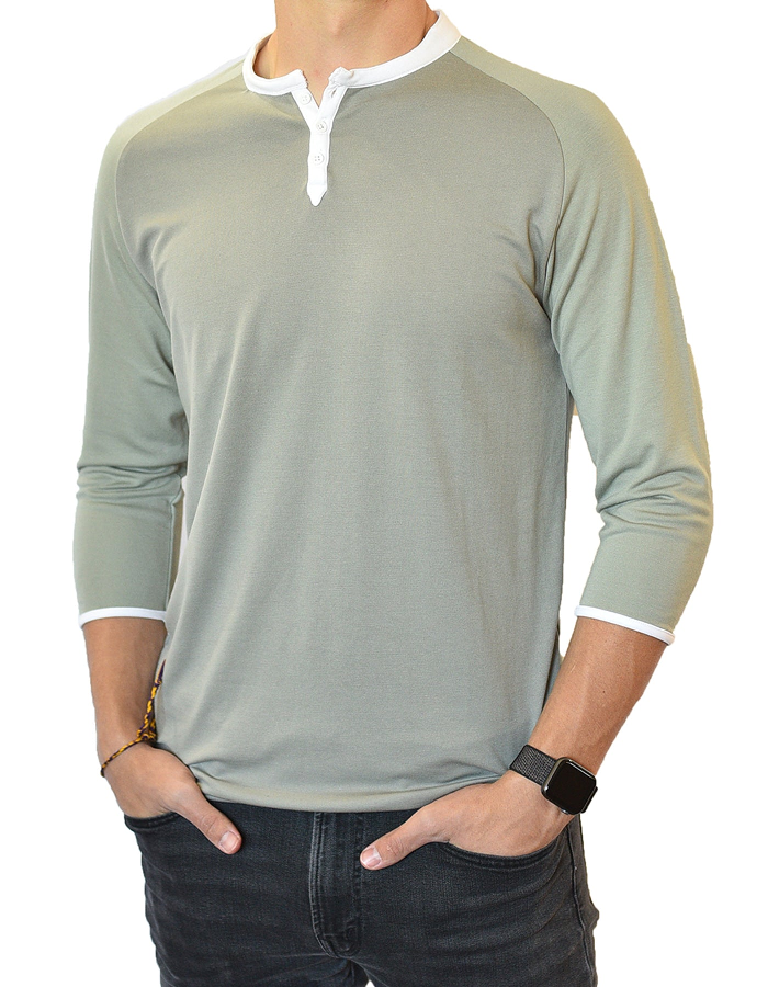 3/4 Sleeve Henley - Men's | Clothing, Male, Men s