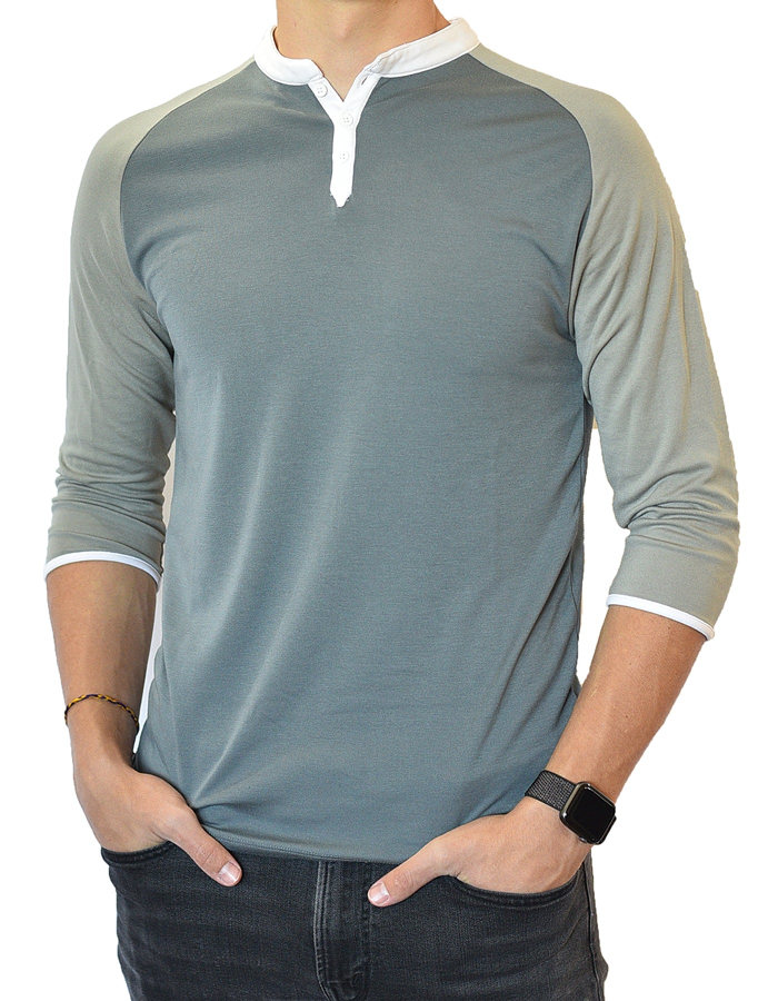 3/4 Sleeve Henley - Men's | Clothing, Male, Men s