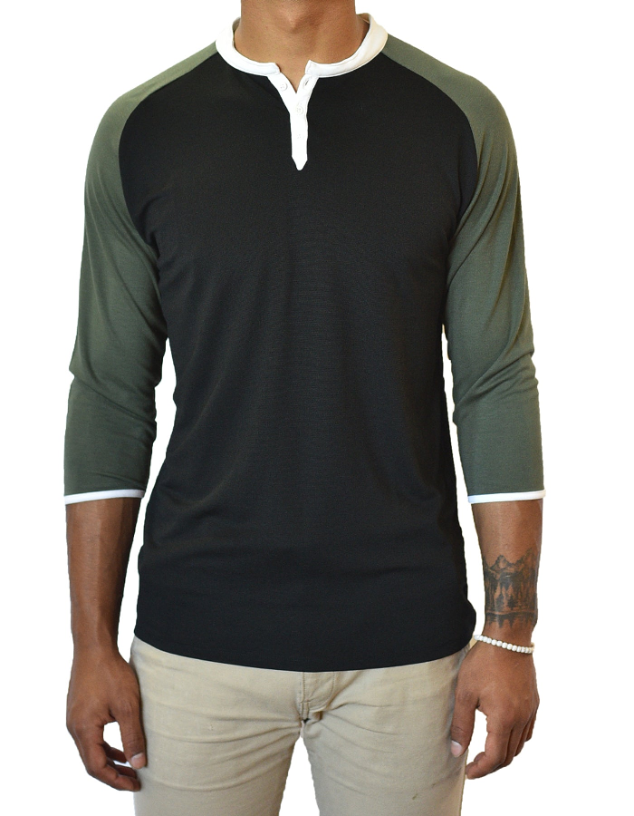 3/4 Sleeve Henley - Men's | Clothing, Male, Men s