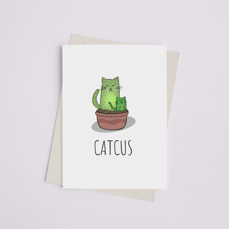 Catcus - Greeting Card - Pack of 10 - Apparel and Accessories