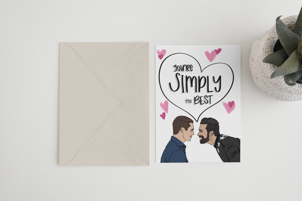 "Simply the Best" Schitt's Creek - Greeting Card - Pack of 5 - Apparel and Accessories