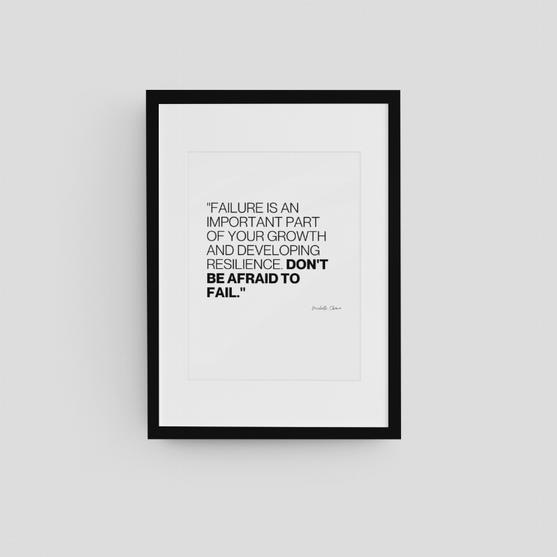 "Don't Be Afraid to Fail" Michelle Obama Quote Wall Art Print - Home & Garden