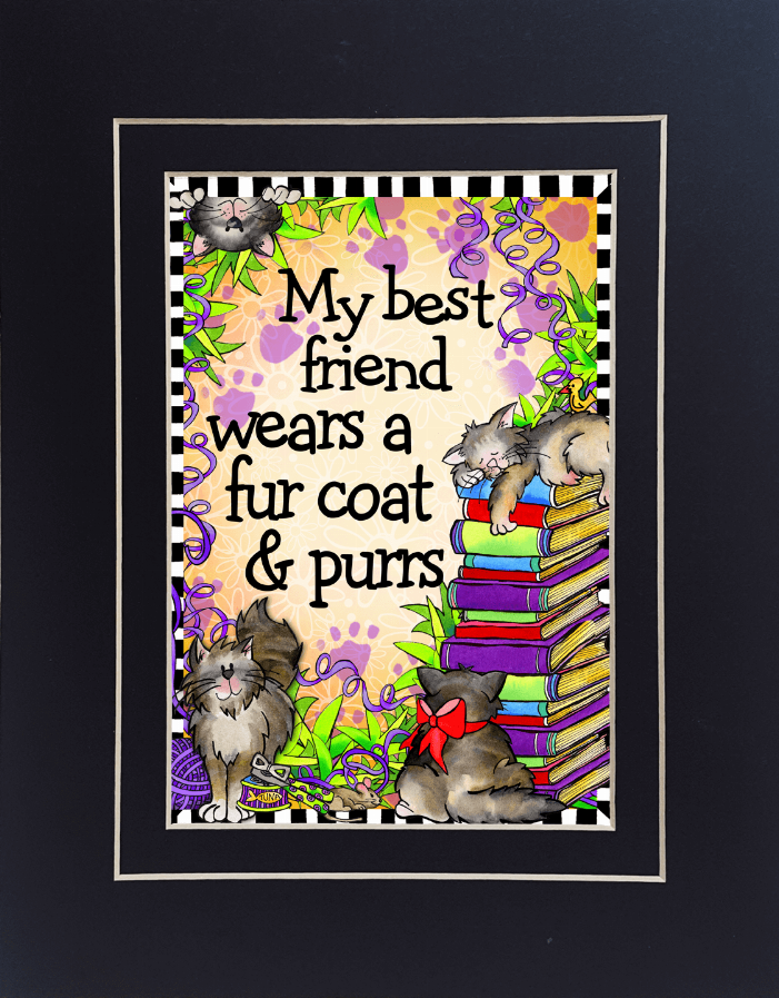 Best Friend Cat - Black / 1 / 8" x 10" - Home Decor