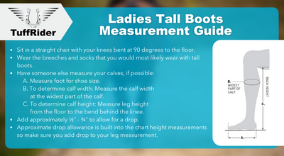 Black tall boot silhouette on measurement guide for sizing.
