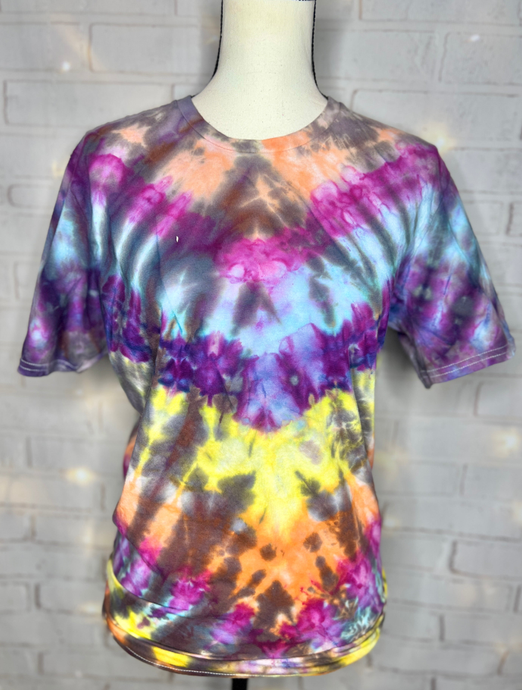 Colorful Kaleidoscope Ice Dyed Tie Dye Blank Tee - 1 / Adult (S-3X) 2-3-3-3-3-2 - Unisex Fashion