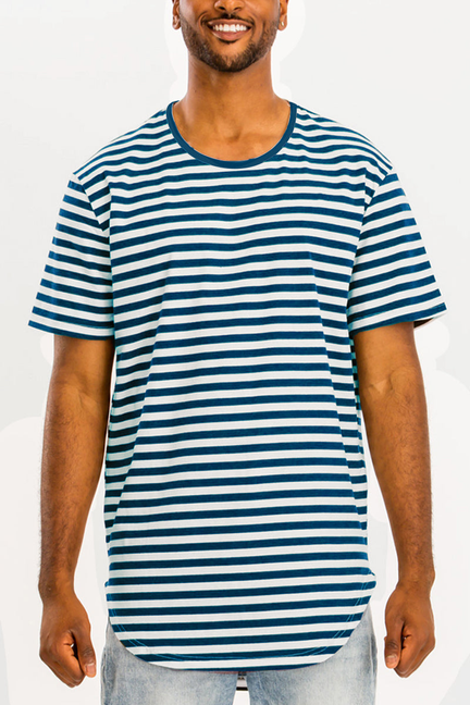 Edwin striped T-shirt with blue and white horizontal stripes