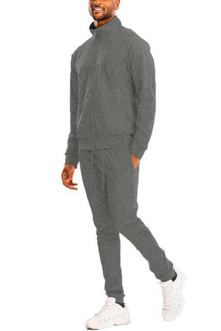 Essential Solid Track Set - Charcoal / 1 / XL - Unisex Fashion