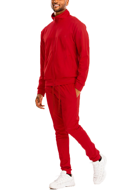 Essential Solid Track Set - Red / 1 / 2XL - Unisex Fashion