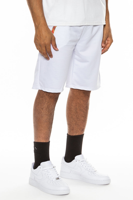 Checkered Detail Shorts - WHITE / 1 / M - Unisex Fashion