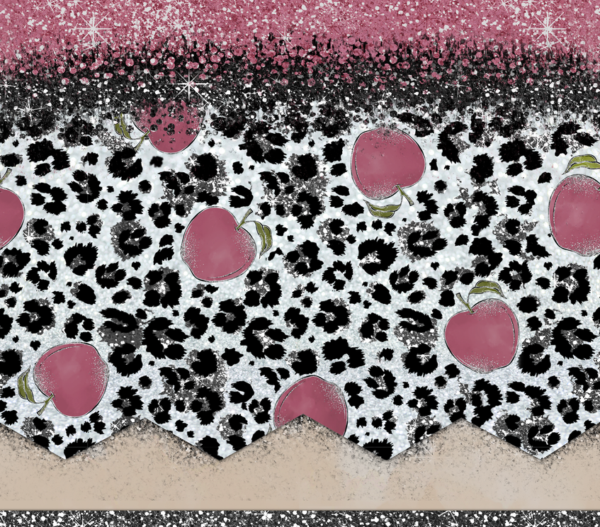 Stainless steel tumbler with pink heart and leopard print design wrap