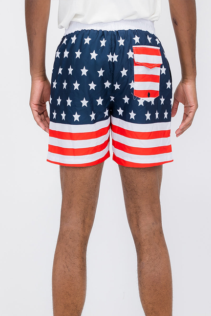 Flag Print Swim Shorts - 1 / L - Unisex Fashion