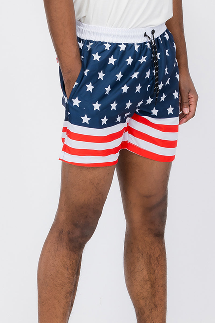 Flag Print Swim Shorts - 1 / L - Unisex Fashion