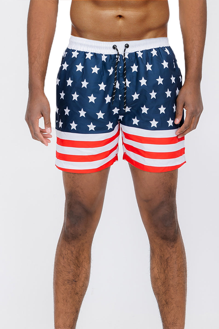 Flag Print Swim Shorts - 1 / L - Unisex Fashion