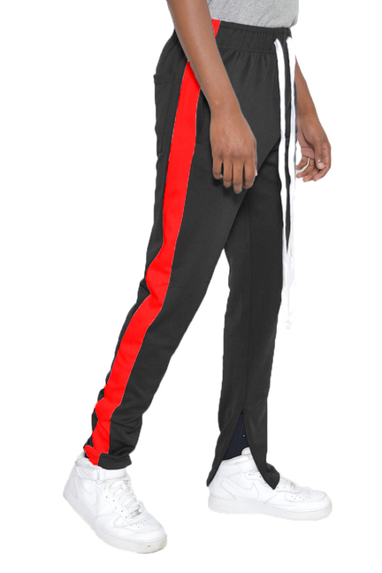 Classic Slim Fit Track Pants - BLACK RED / 1 / M - Unisex Fashion