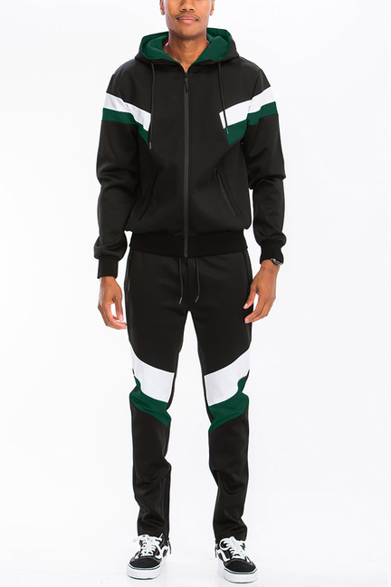 Chevron Track Set - Black Green / 1 / 2XL - Unisex Fashion