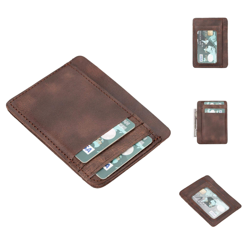 Cody Leather Card Holder and Wallet for Unisex - Dark Brown / 1 - Device Accessories