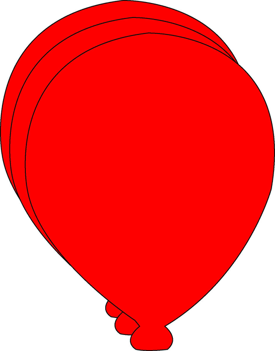 Large red foam cut-out shaped like a balloon with a small knot