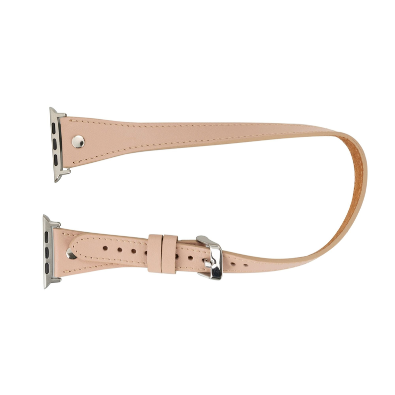 Basin Double Tour Leather Bands for Apple Watch Ultra,8,7 and SE - Pink / 1 / 49mm / 45mm / 44mm / 42mm - Device Accessories