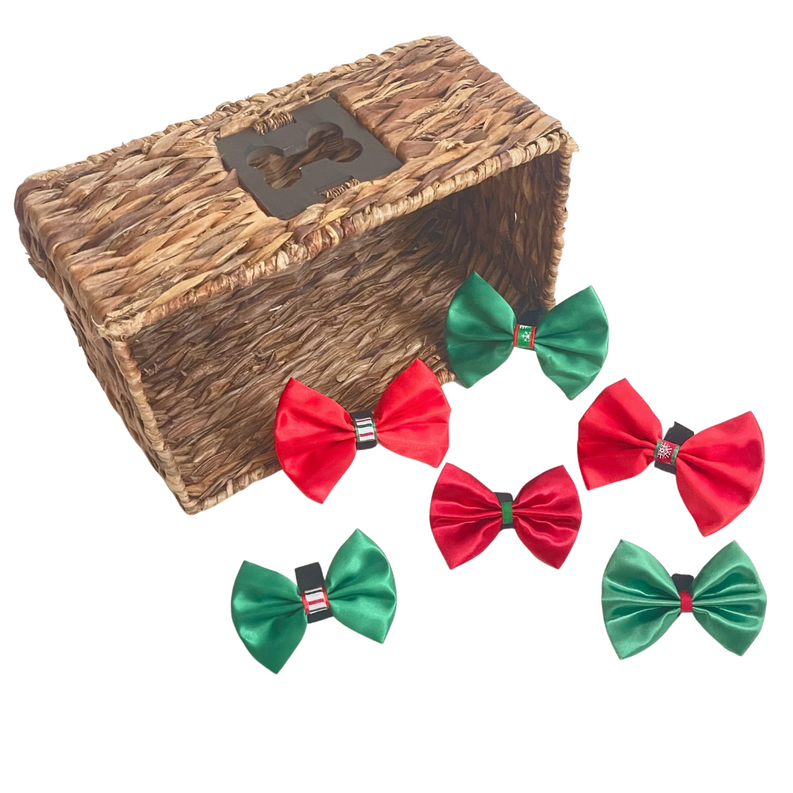 Christmas Bow Budget Bundle|Pets Ribbons - 100 - Pet Supplies
