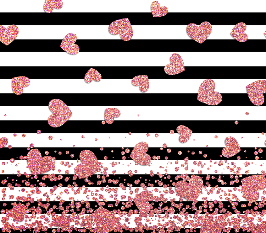 Pink glitter hearts pattern for stainless steel tumbler wrap