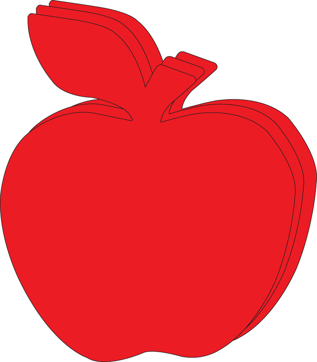Red apple single-color cut-out shape, single piece