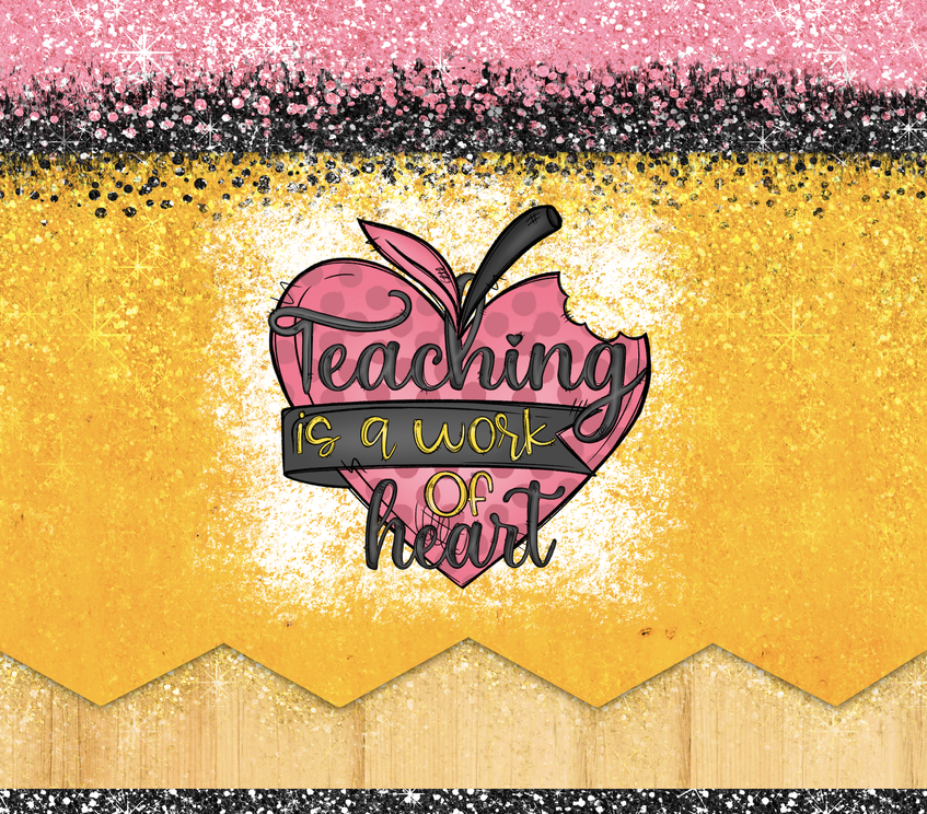 Pink heart teaching quote tumbler graphic design