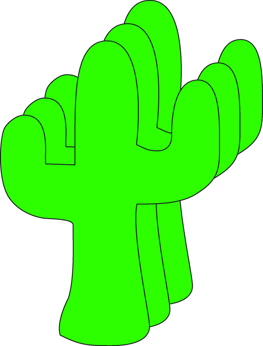Large green cactus-shaped foam cut-out