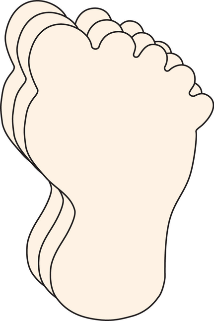 Large single-color foam foot cut-out with layered outline edges