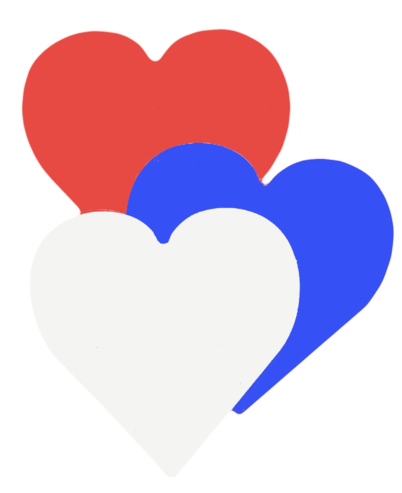 Die-Cut Magnetic - Tri-Color Heart - Apparel and Accessories