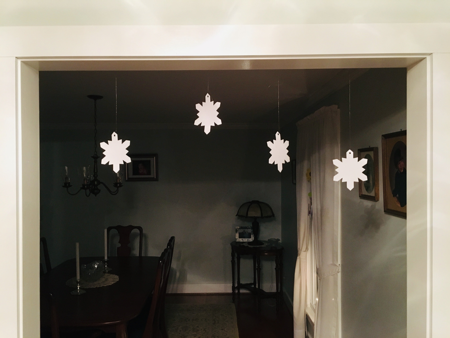 Large white foam snowflake wall cut-out, single-color decorative sticker