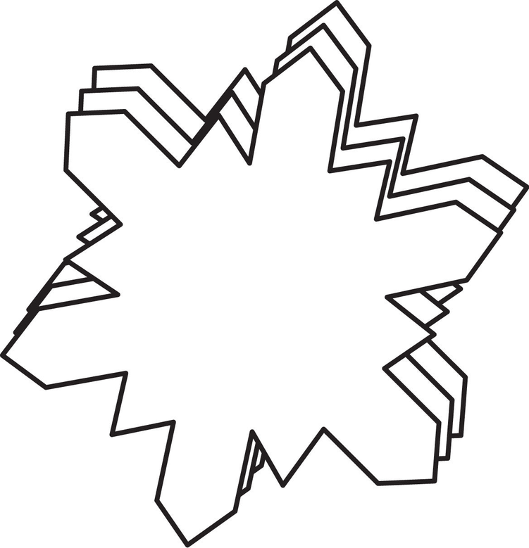Large white foam snowflake cut-out, outlined starburst shape