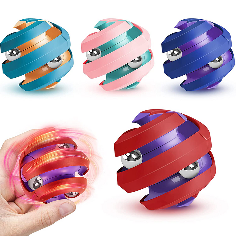 Fidget Ball Rotating Orbit Marble Toy, Four Colors Available - 1 / Red/Purple - Toys