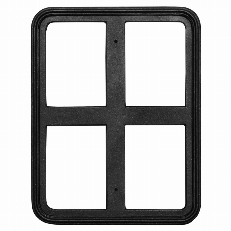Black rectangle photo frame with four square windows in a 2x2 grid