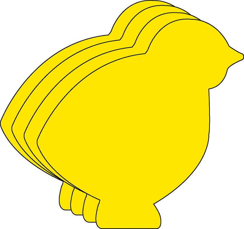 Yellow foam chick cut-out set, layered outlines