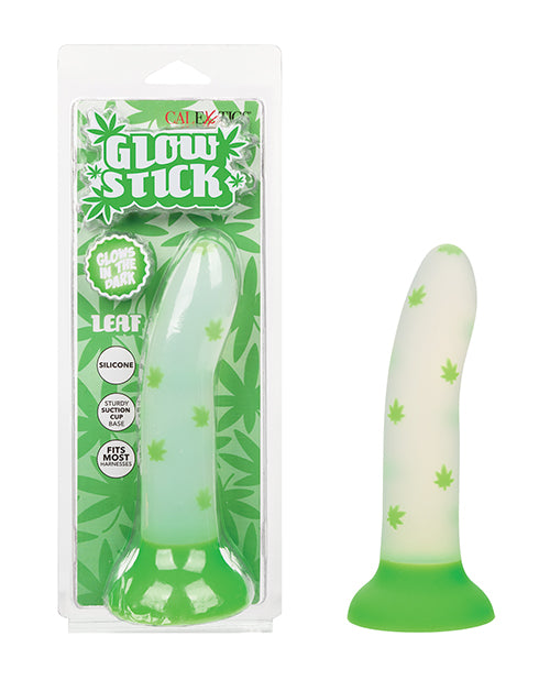 Glow Stick Leaf Suction Cup Glow-in-the-Dark Dildo - Green Default Title