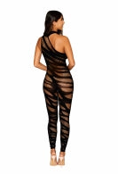 Asymmetrical Bodystocking Opaque Black O/s Default Title