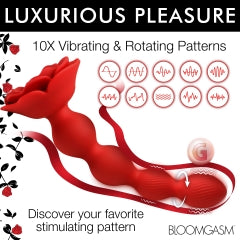 Bloomgasm Rose Twirl Vibrating & Rotating 10x Anal Beads - Adult Products