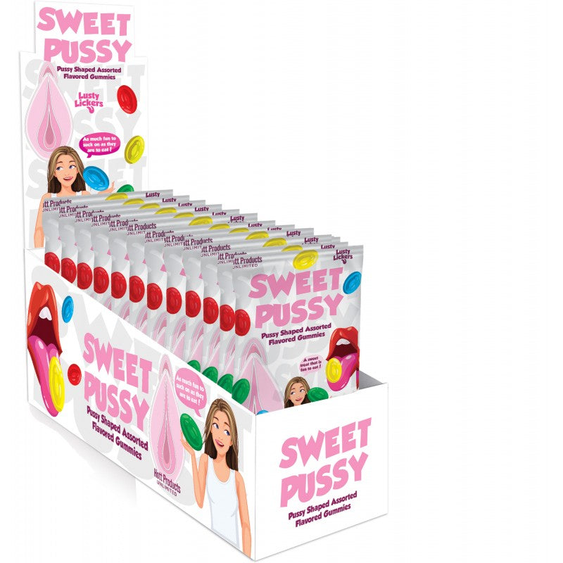 Sweet Pussy Gummies 4 Assorted Fruit Flavors 12 Pc Display - GreatEagleInc