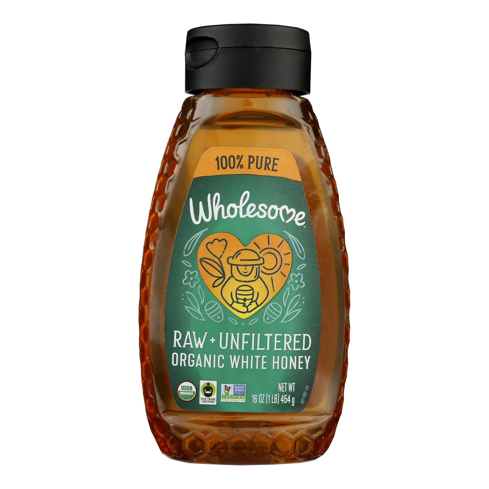 Wholesome Sweeteners Honey - Organic - White - Unfliltered - Squeeze - Case Of 6 - 16 Oz - GreatEagleInc