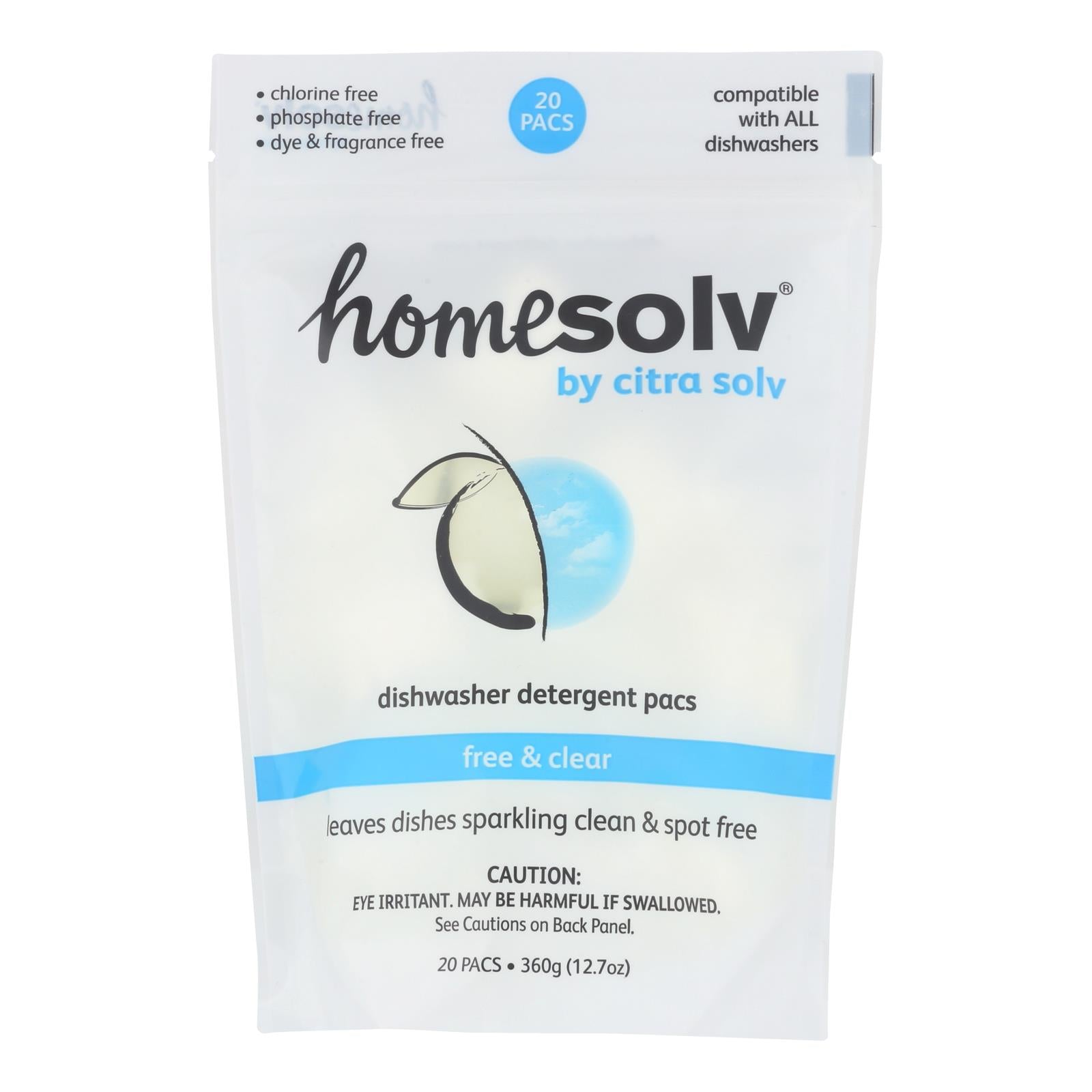 Citra-solv Natural Dishwasher Detergent Pacs - Free And Clear - Case Of 8 - 12.7 Oz. - GreatEagleInc