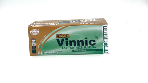 Vinnic Extra Heavy Duty AA - 4 Pcs Shrink Pk. - 40 Pcs. Box - GreatEagleInc