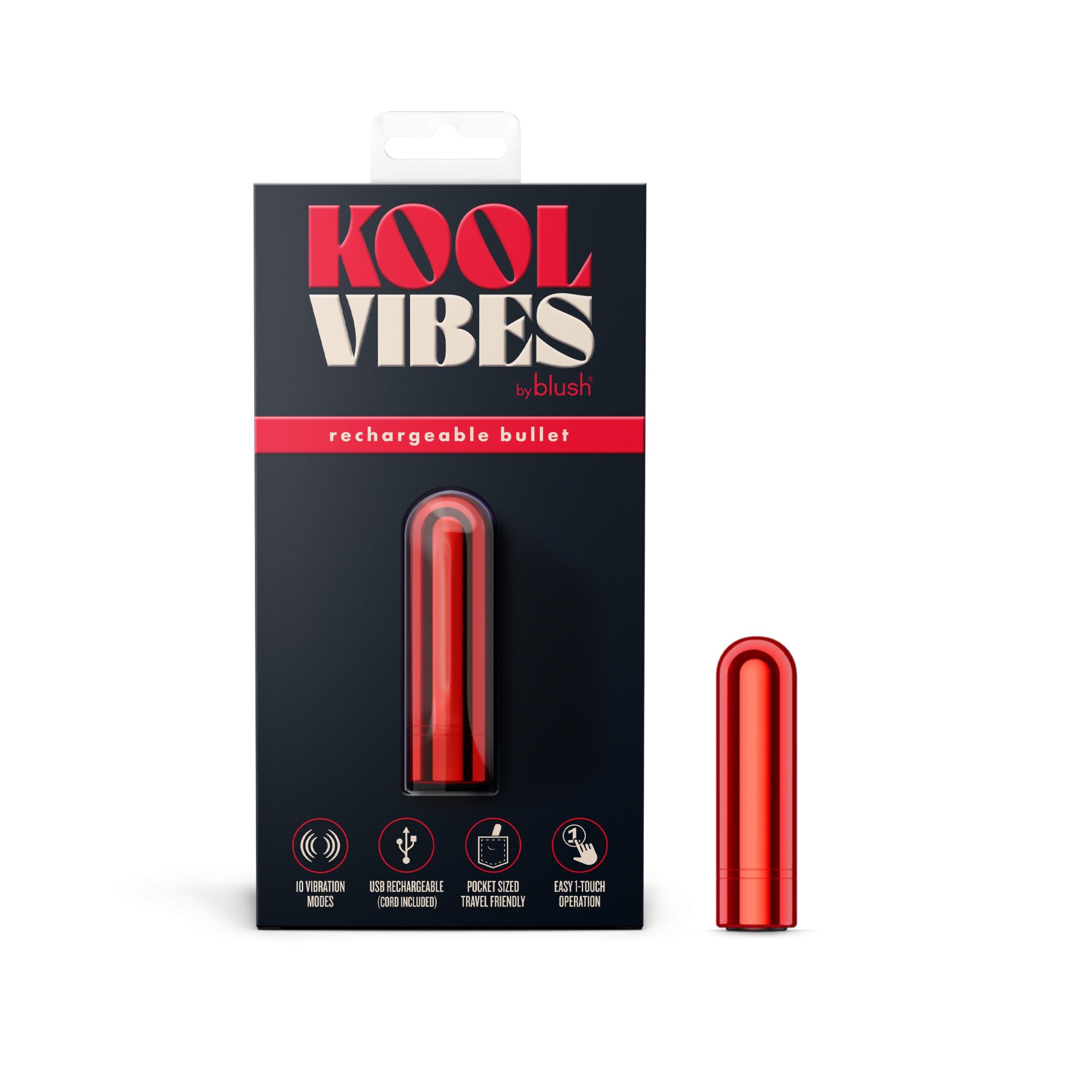 Kool Vibes - Rechargeable Mini Bullet - Cherry - GreatEagleInc