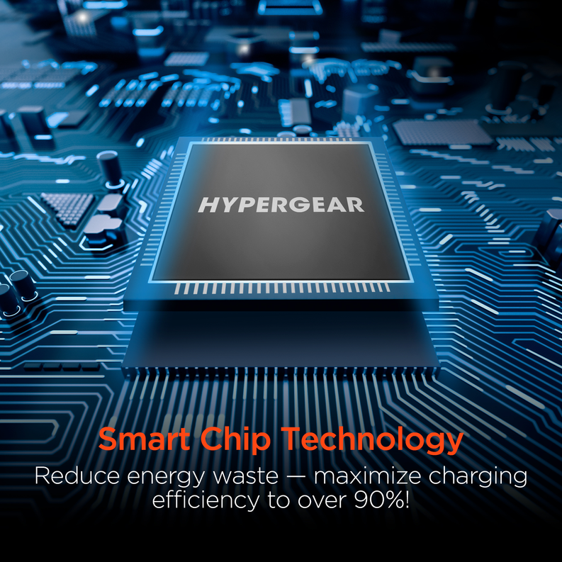 HyperGear smart chip technology graphic for power bank efficiency