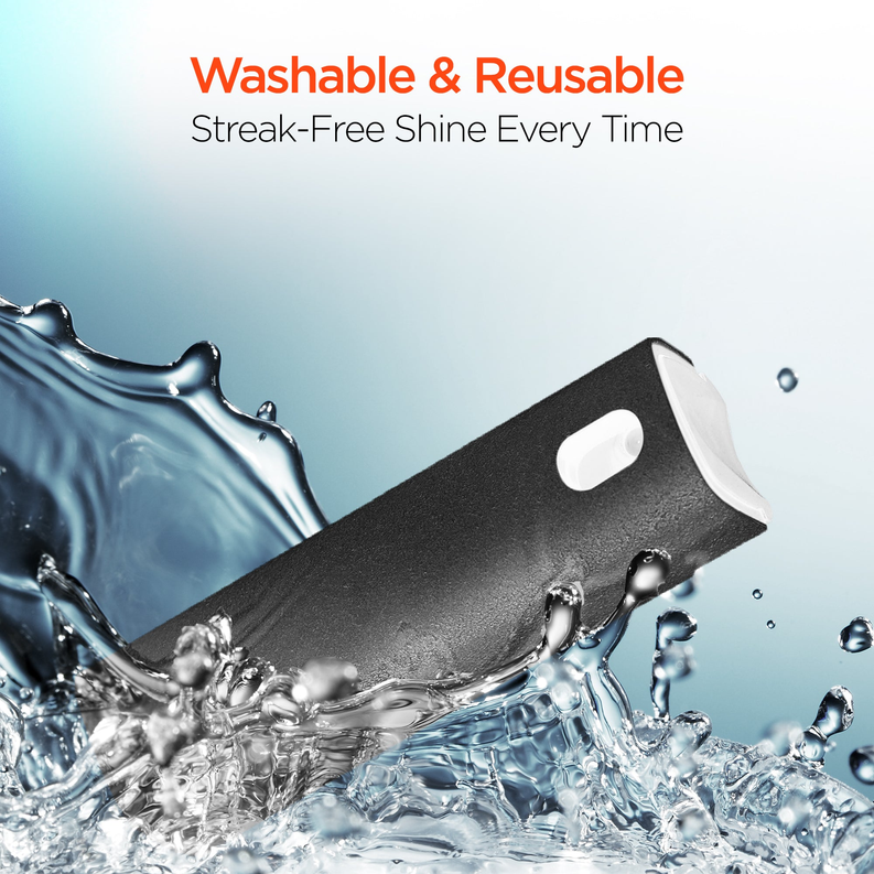 Washable reusable microfiber cleaning cloth with water splash for streak-free shine