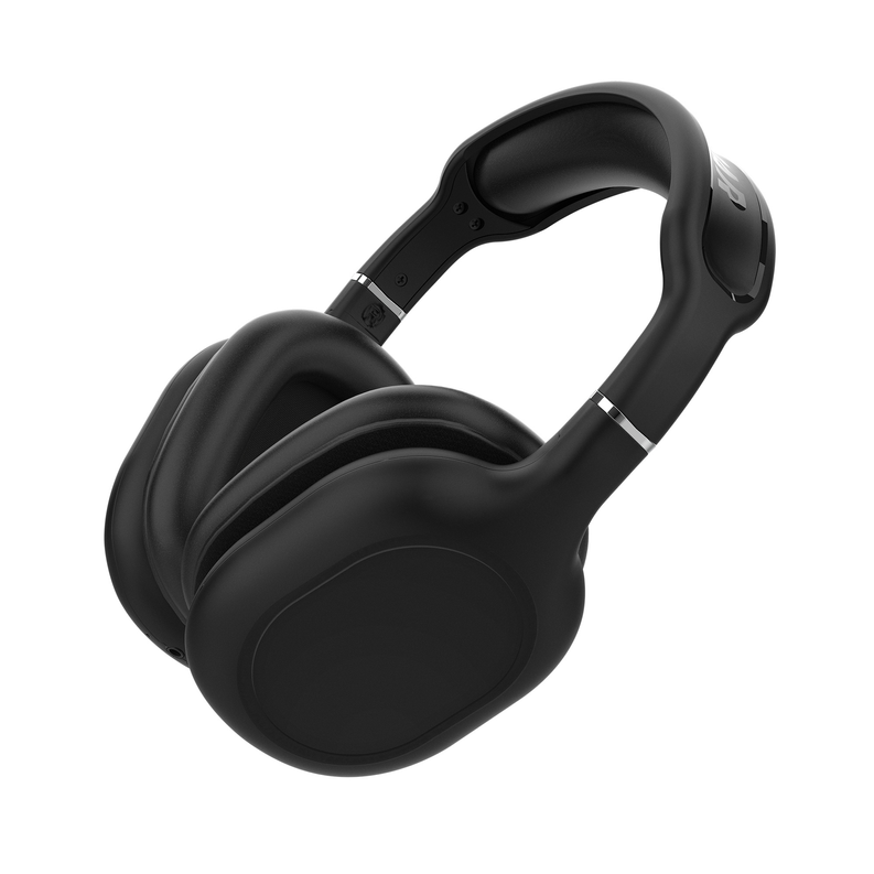 Black HyperGear Pulse HD wireless over-ear headphones, open-ear view