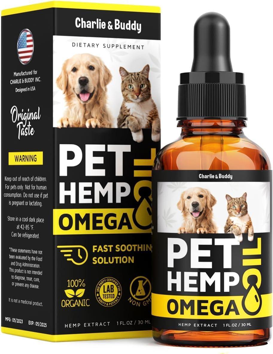 Charlie&Buddy Hеmp and Salmon Oil for Dogs Skin and Coat Hеalth   3 6 9 Omega Pet Hеmp Oil for Dogs and Cats Rich in…